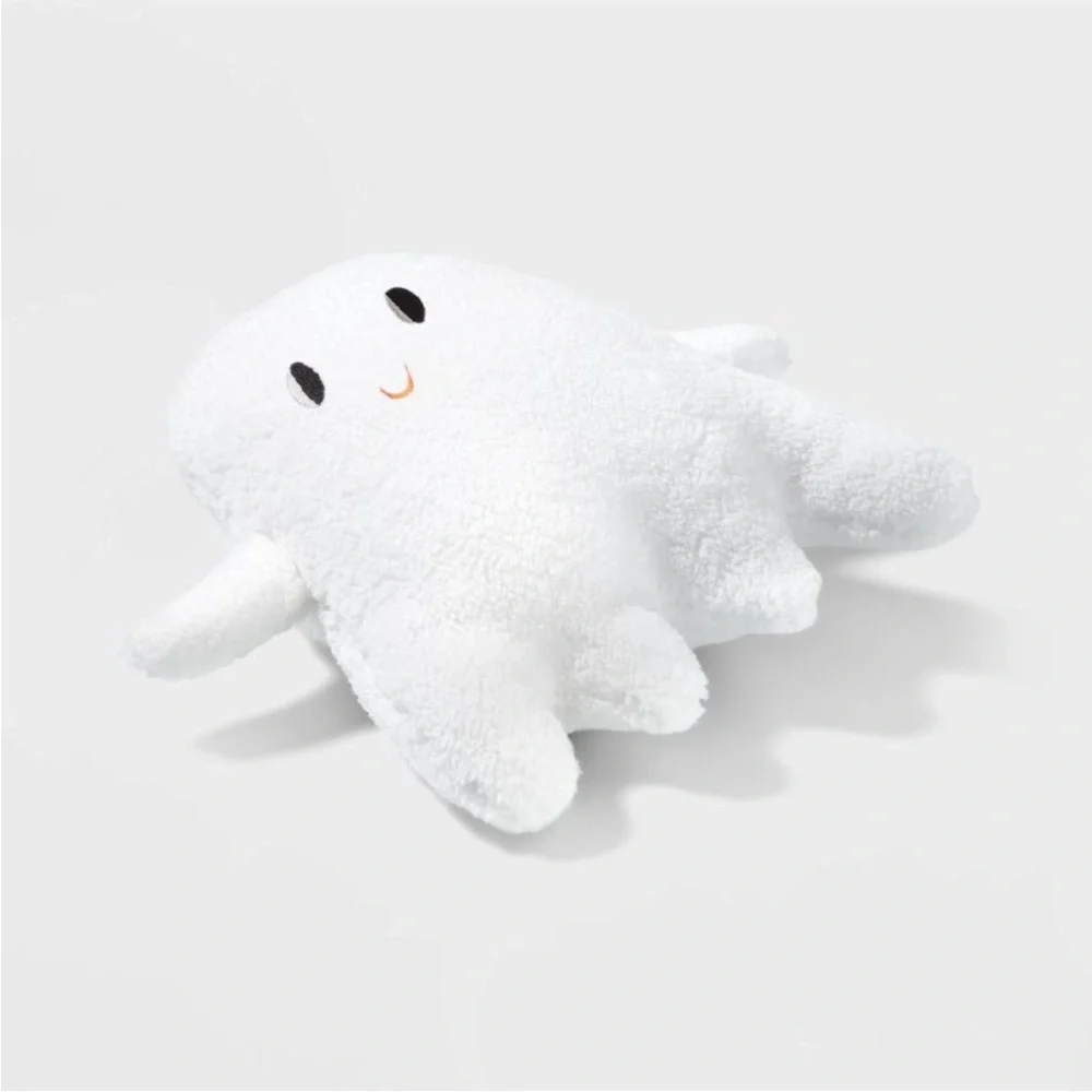 Hyde & EEK! Boutique Faux Shearling Ghost Novelty Halloween Throw Pillow White